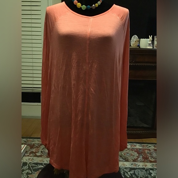 🌻NWT LIVI ACTIVE 22/24 CORAL SCOOP NECK ACTIVE TOP - Picture 6 of 12